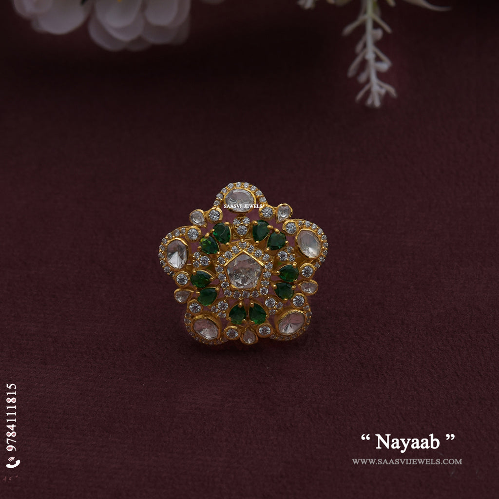 Nayaab Moissanite Polki Ring