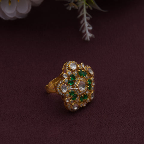 Nayaab Moissanite Polki Ring